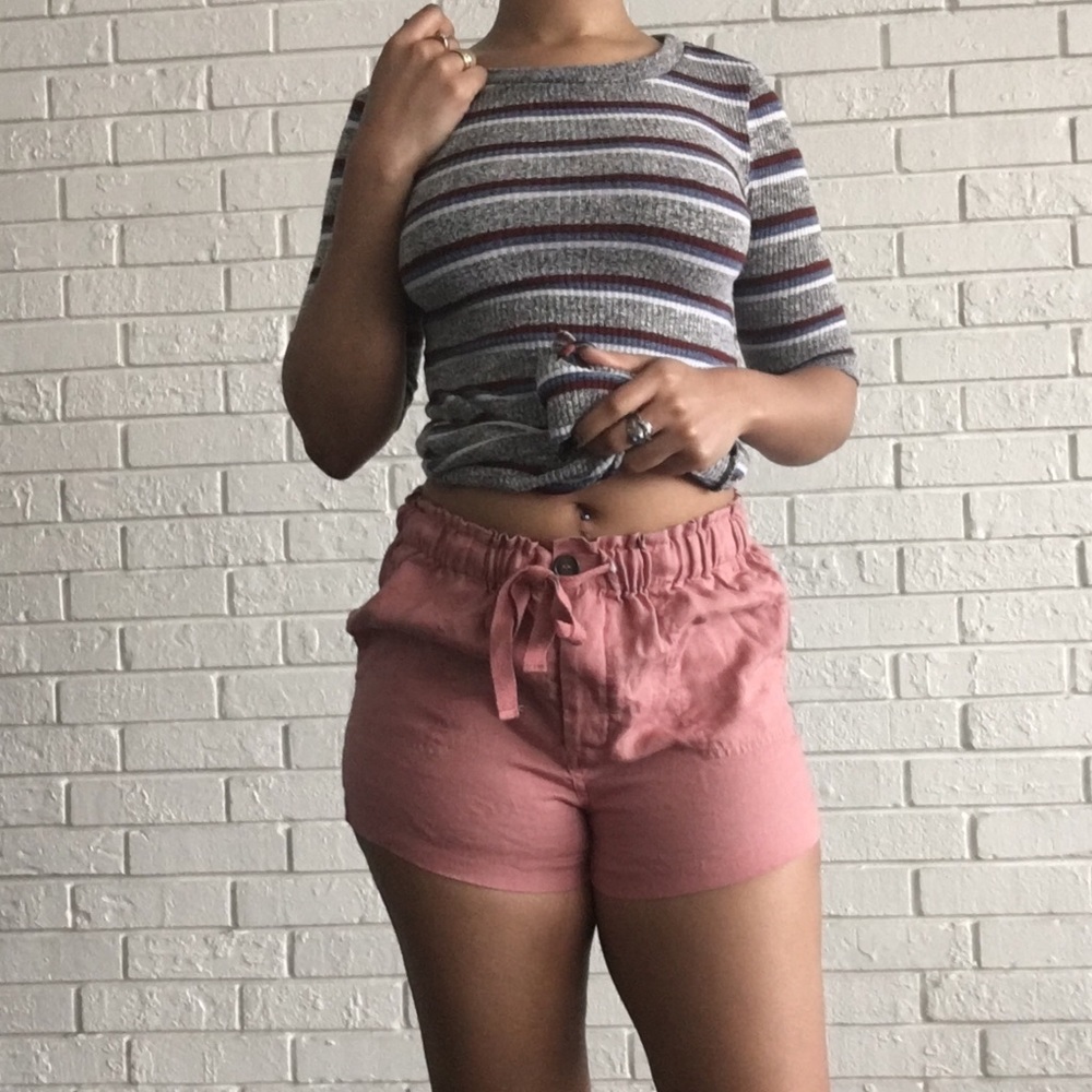 🌸 Pink Fabric Shorts